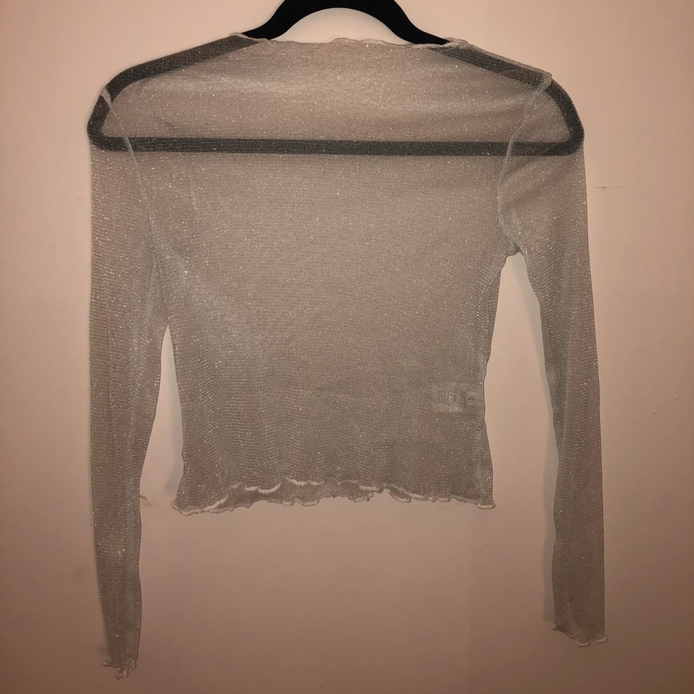 Sheer Glitter Crop Top